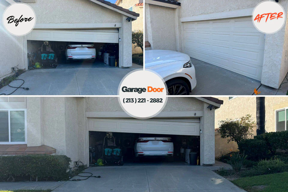 Before and after: garage door repair Patton Village, TX